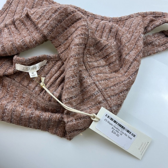 Z Supply Maple Heather Zoe Rib Tank Bra N227 - Picture 12 of 16